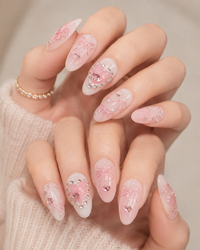 Coeur de rubans – Press-On Nails (24 pièces)