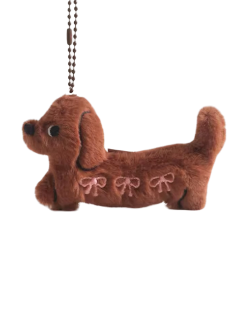 Porte-Clé Charms Teckel en Peluche Coquette