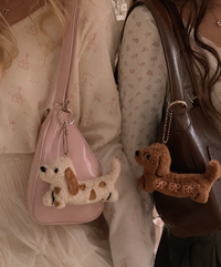 Porte-Clé Charms Teckel en Peluche Coquette