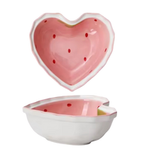 Bol Cœur Fraise en Céramique avec Cuillère