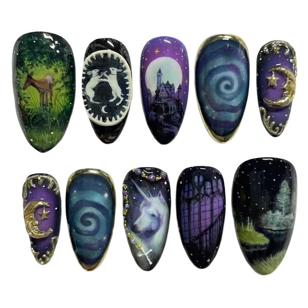 Forêt Enchantée – Press-On nails (24 pièces)