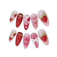 Fraise Chantilly – Press-On Nails (24 pièces)